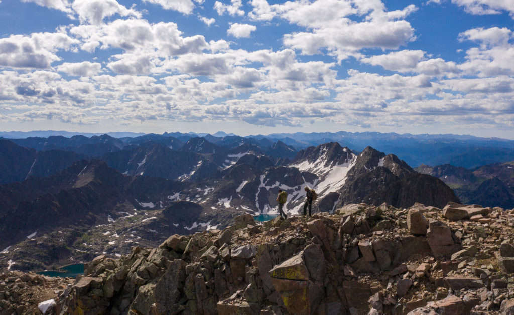 view from the summit of Mount Powell in the Gore Range in Colorado